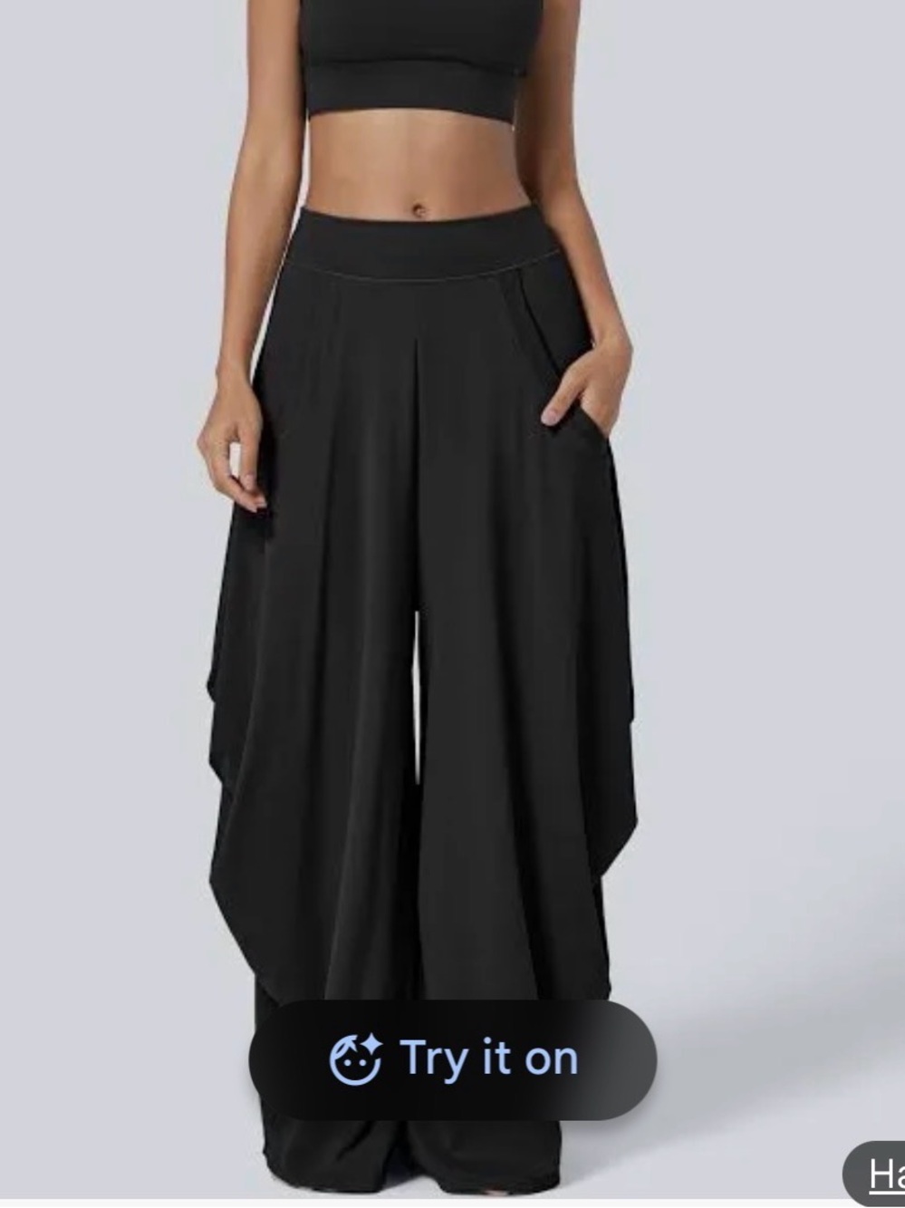 HALARA Black Wide-Leg Pants